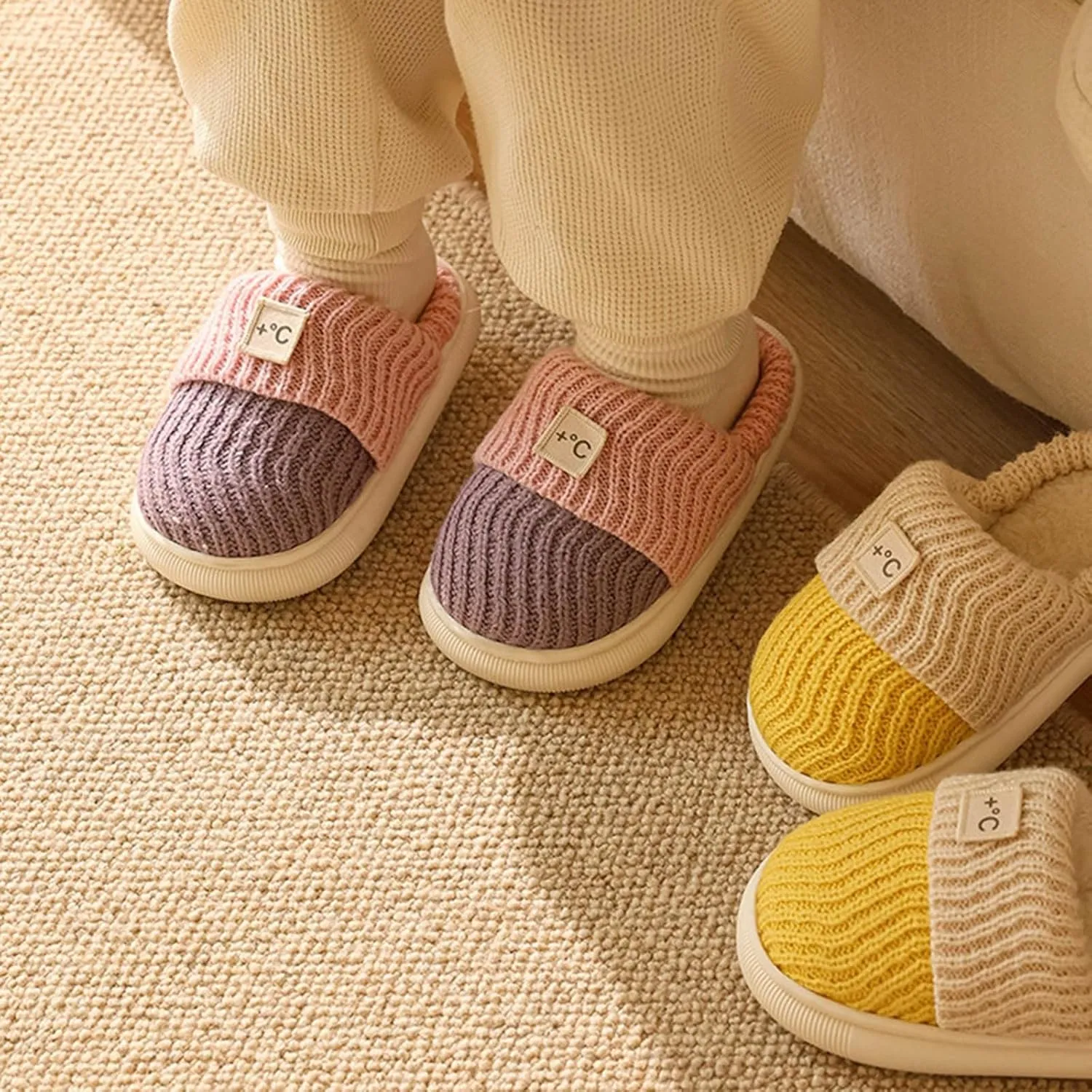 Simple Slipper Girls Boys House Slippers Non Slip Bedroom Slippers Winter Warm Indoor Kids Novelty Slippers