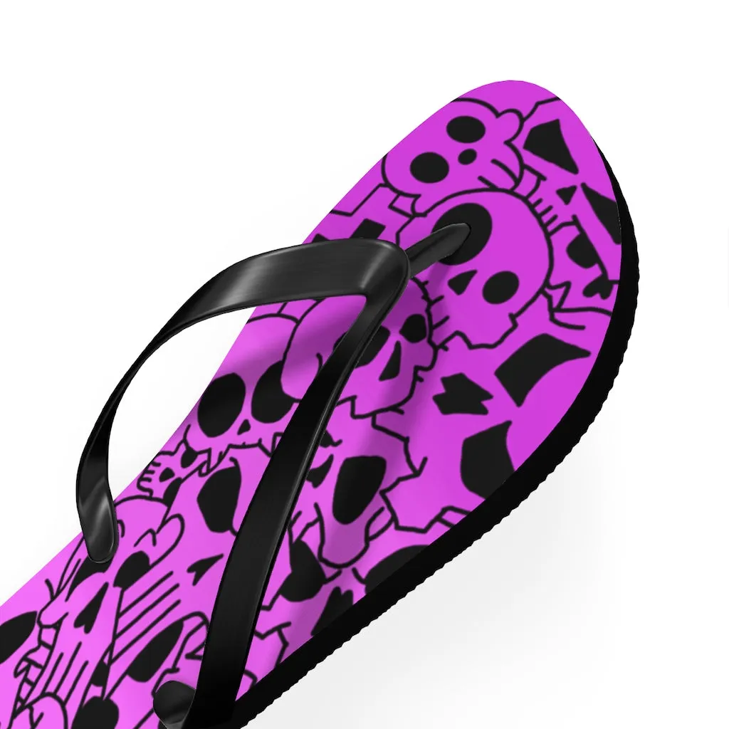 Skully Rose Flip Flops