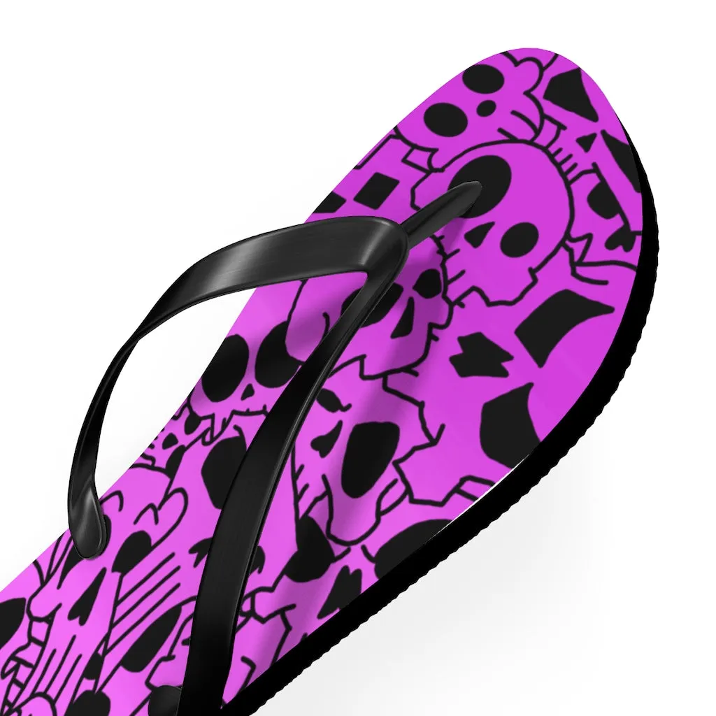 Skully Rose Flip Flops