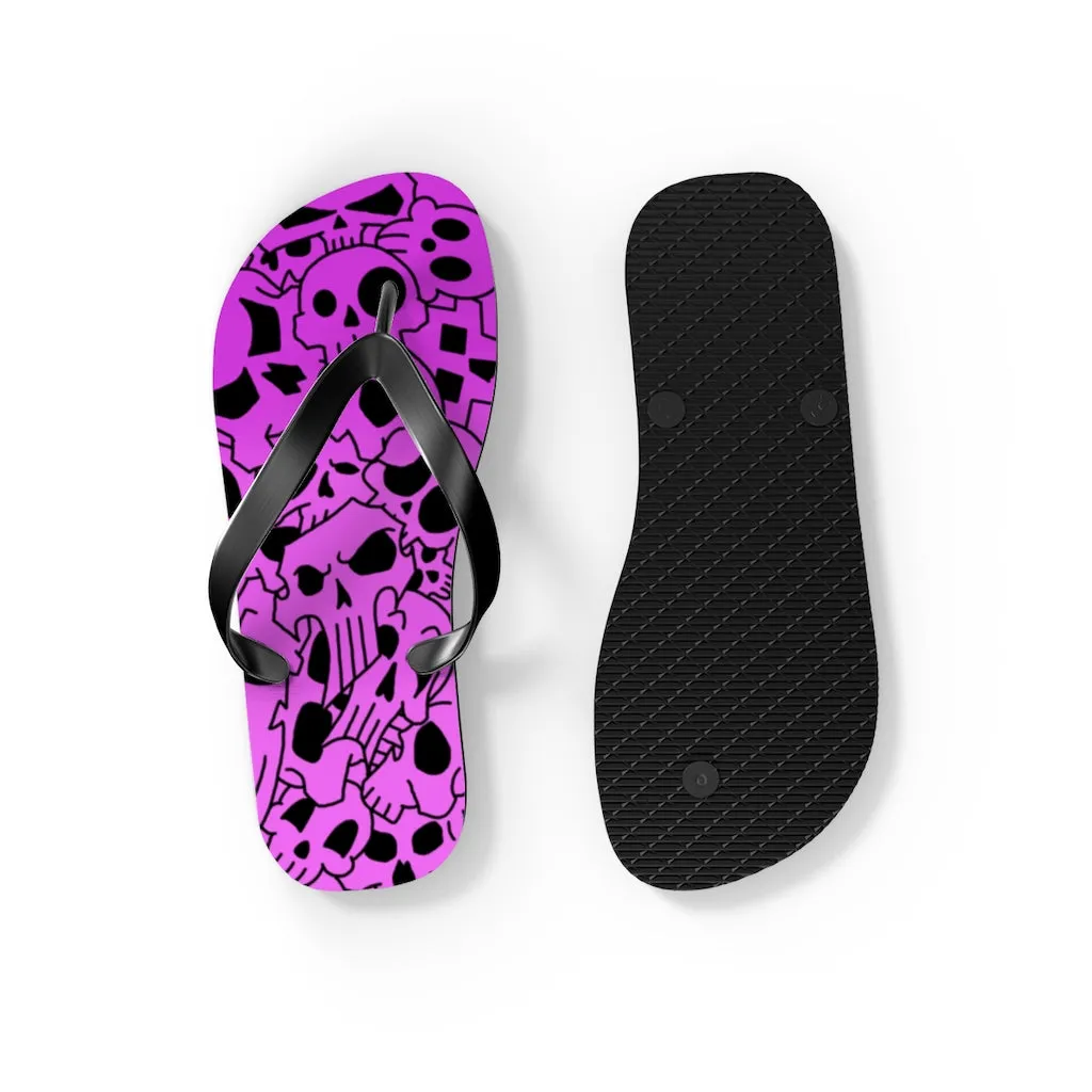 Skully Rose Flip Flops