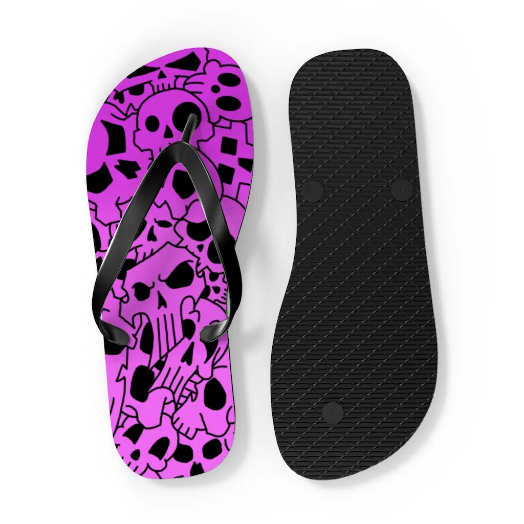 Skully Rose Flip Flops