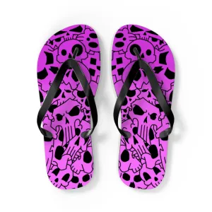 Skully Rose Flip Flops