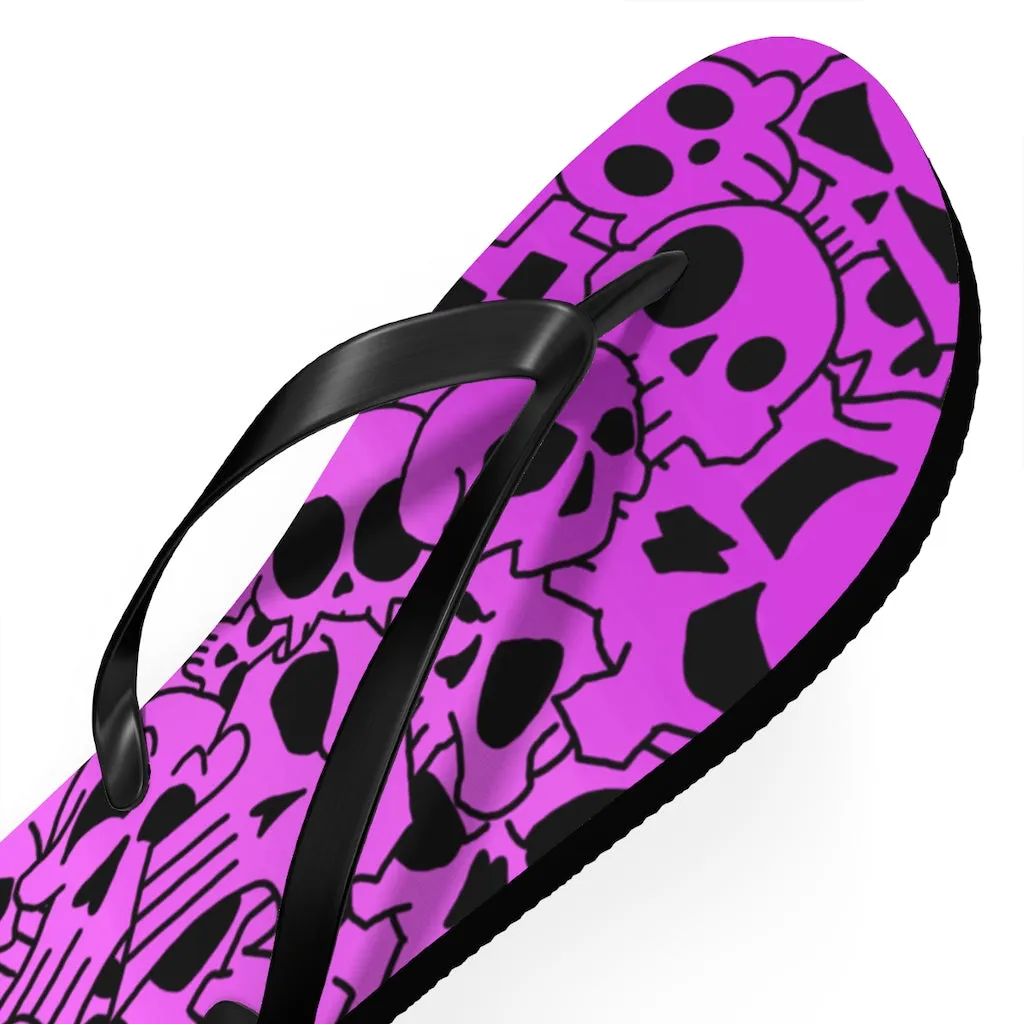 Skully Rose Flip Flops