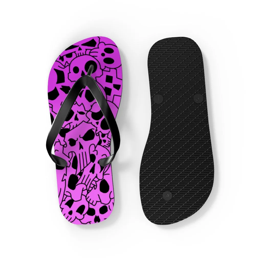 Skully Rose Flip Flops