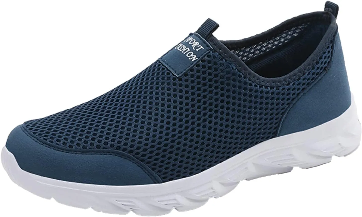 Slip On Breathable Sneakers for Men Lightweight Hollow Mesh Casual Shoes Summer Low Top Non Slip Beach Shoes