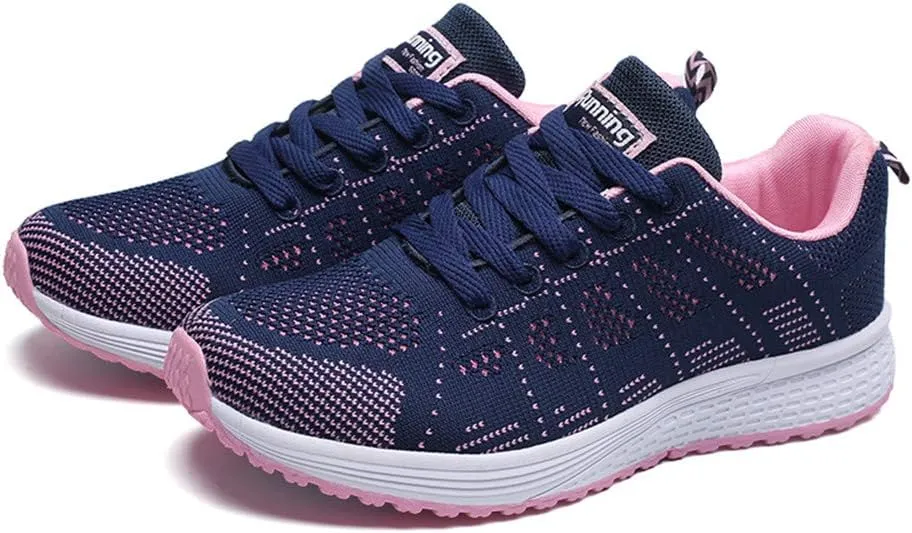 Sneakers for Women Casual Mesh Breathable Lace Up Walking Womens Running Shoes Mesh Shoes Dressy Casual Wedge Sneakers Platform Tennis Shoe Cross Trainer Shoe
