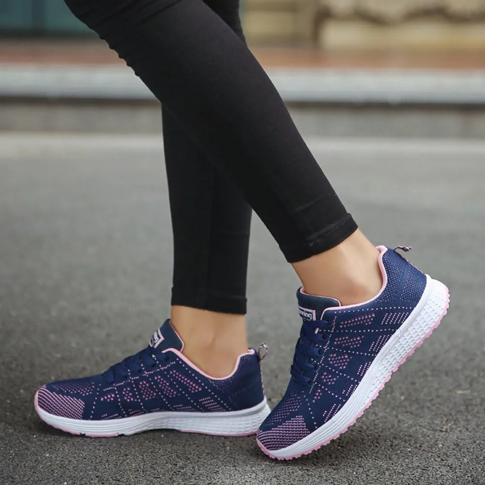 Sneakers for Women Casual Mesh Breathable Lace Up Walking Womens Running Shoes Mesh Shoes Dressy Casual Wedge Sneakers Platform Tennis Shoe Cross Trainer Shoe