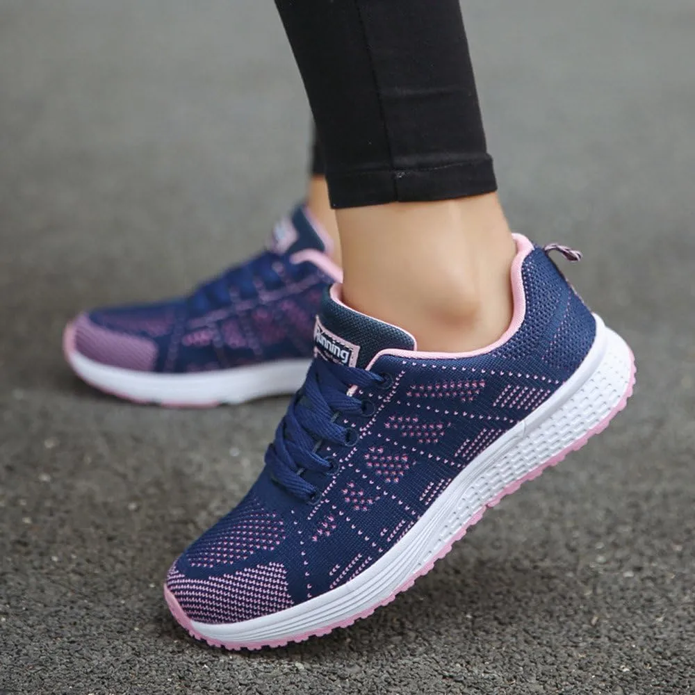 Sneakers for Women Casual Mesh Breathable Lace Up Walking Womens Running Shoes Mesh Shoes Dressy Casual Wedge Sneakers Platform Tennis Shoe Cross Trainer Shoe