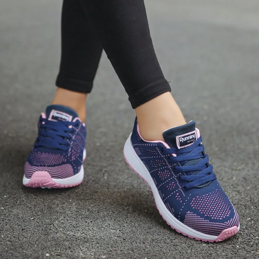 Sneakers for Women Casual Mesh Breathable Lace Up Walking Womens Running Shoes Mesh Shoes Dressy Casual Wedge Sneakers Platform Tennis Shoe Cross Trainer Shoe