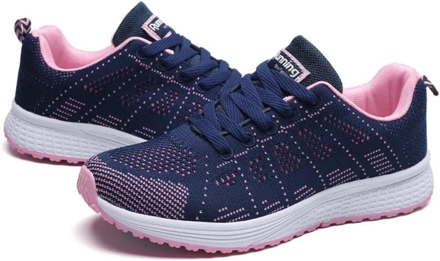 Sneakers for Women Casual Mesh Breathable Lace Up Walking Womens Running Shoes Mesh Shoes Dressy Casual Wedge Sneakers Platform Tennis Shoe Cross Trainer Shoe
