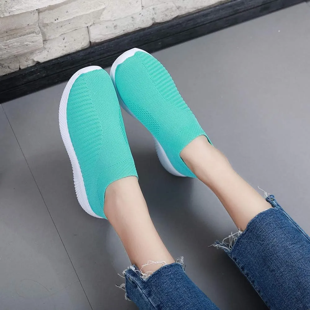 Sneakers for Women Walking Shoes Non Slip Lightweight Slip On Shoes Women Casual Shoes Dressy Casual White Platform Sneakers Slip On Tennis Shoe White Loafers