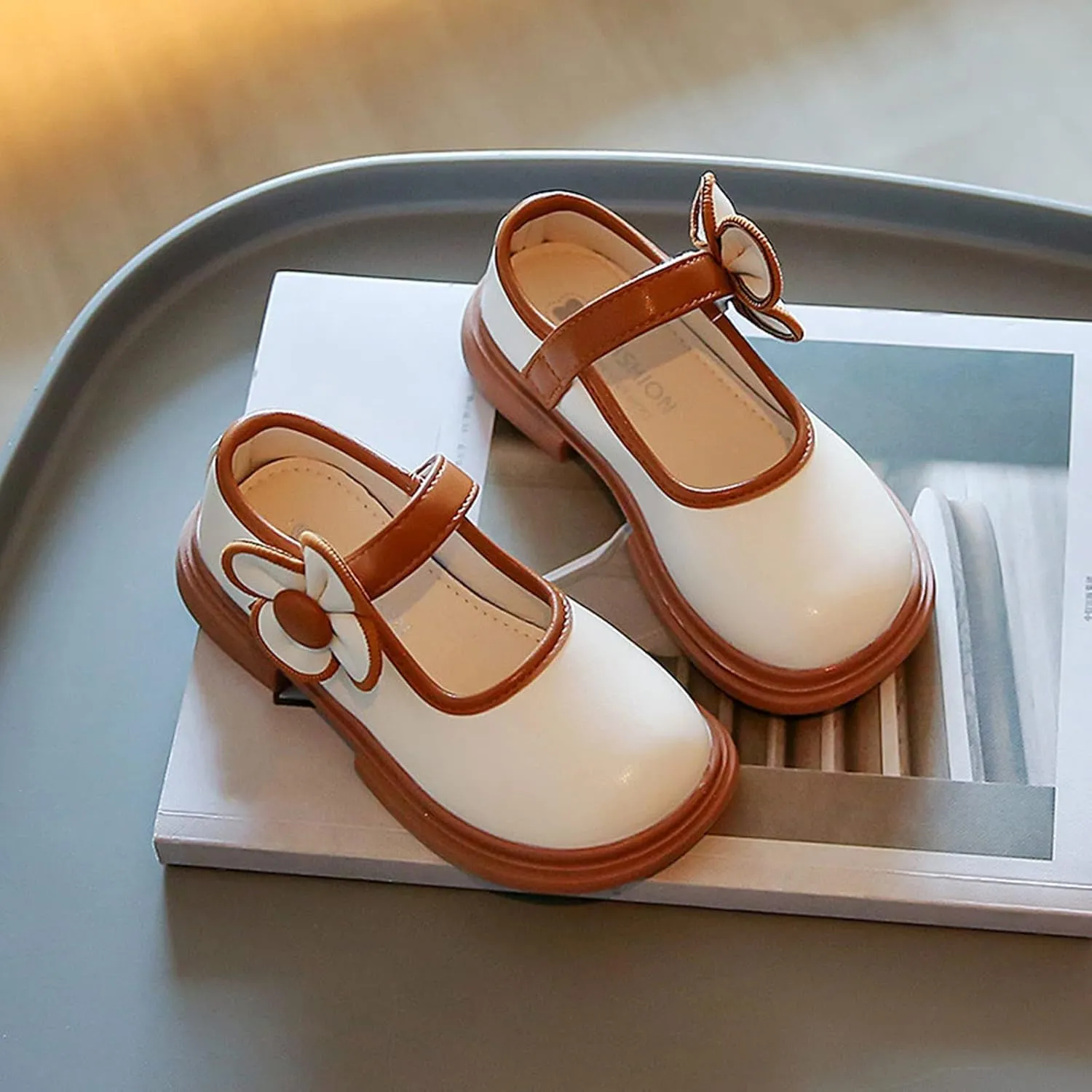 Spring and Summer Girls Casual Kids Casual Leather Princess Shoes Buckle Dress Shoes Shoe for Toddlers Girls