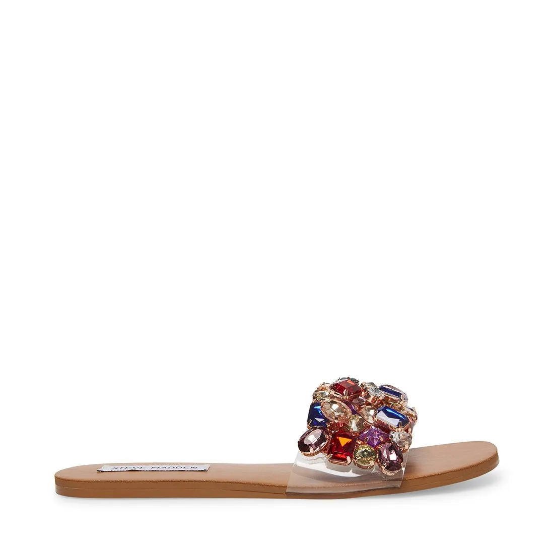 Steve Madden BRIONNA Jeweled Embellished Sandals Multi Rhinestone Flats