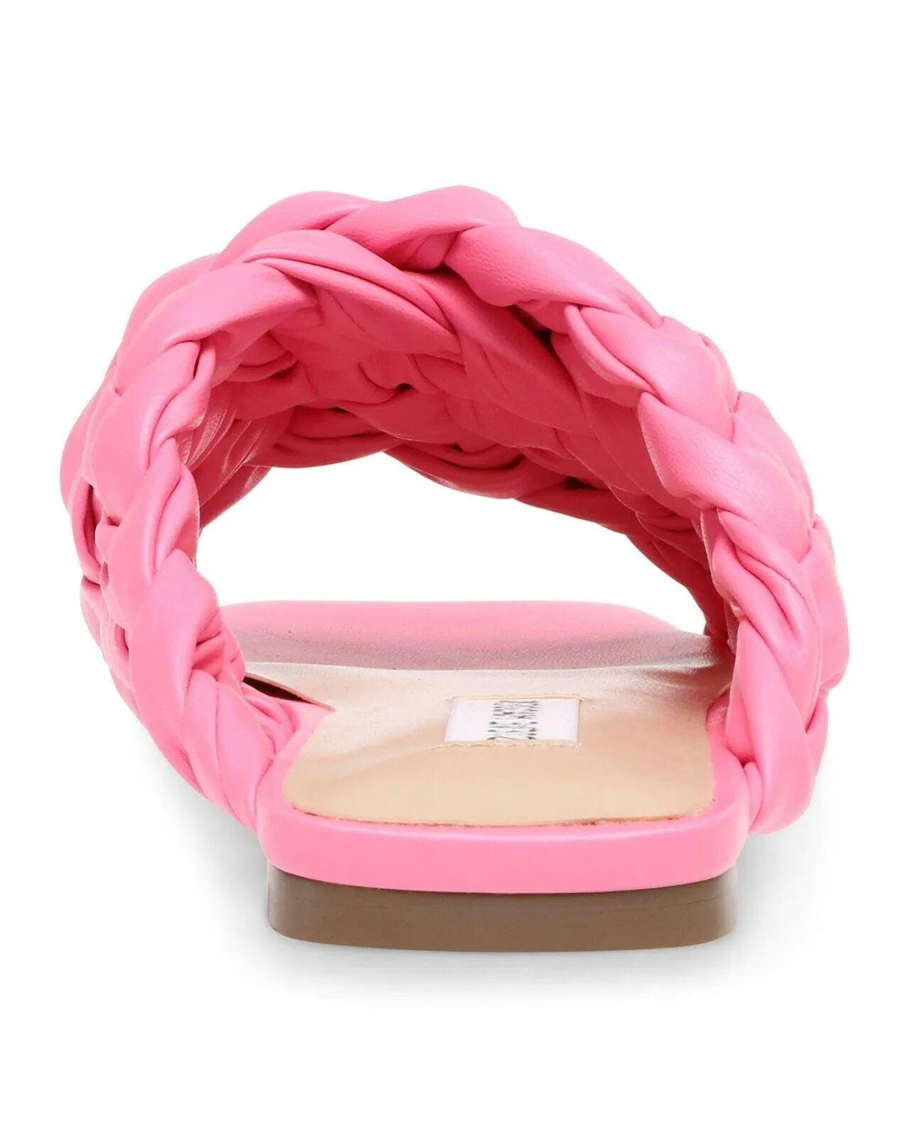 Steve Madden Marina Pink Slip On Mules Squared Open Toe Flat Slides Sandals
