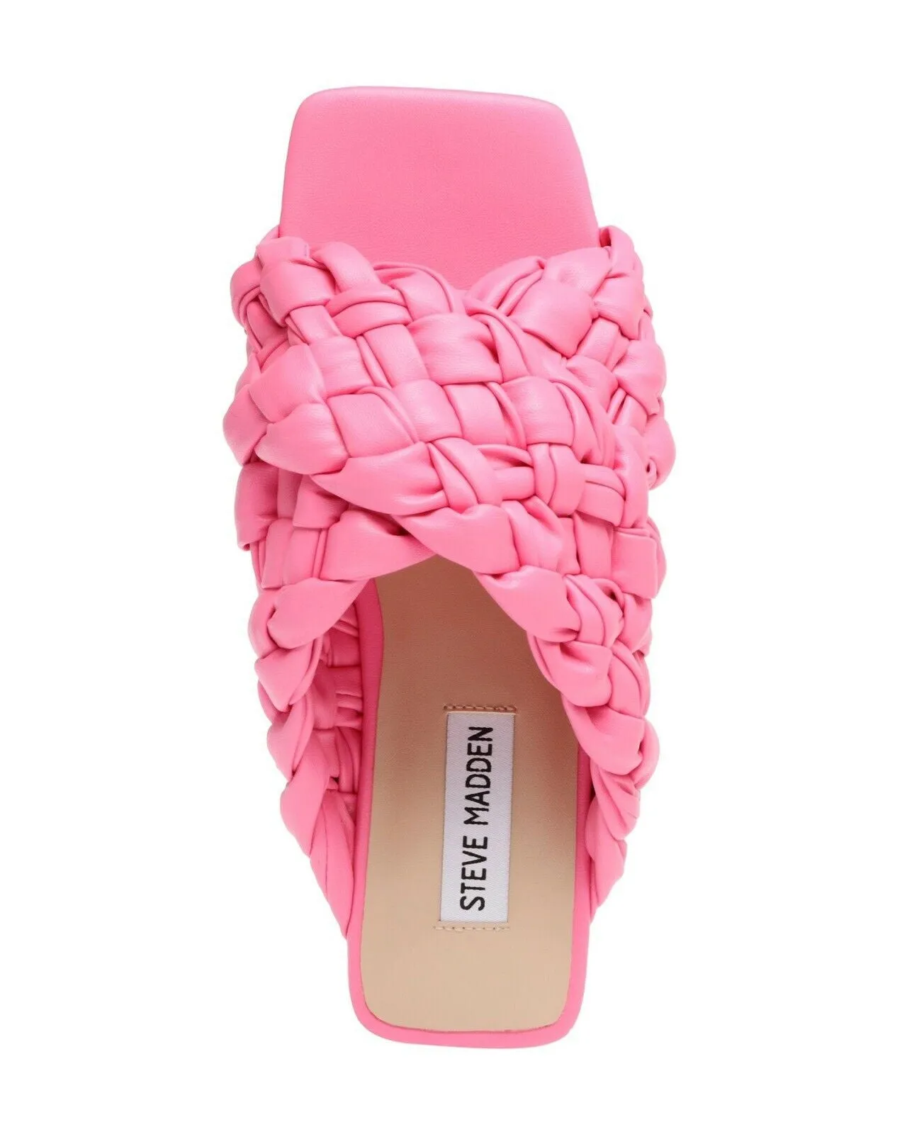 Steve Madden Marina Pink Slip On Mules Squared Open Toe Flat Slides Sandals