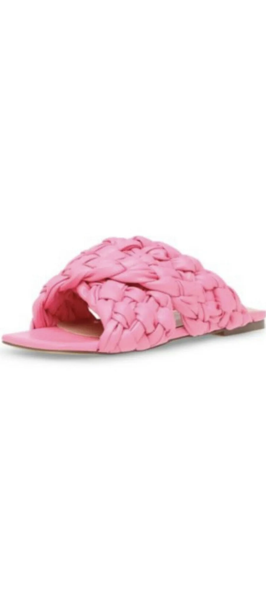 Steve Madden Marina Pink Slip On Mules Squared Open Toe Flat Slides Sandals