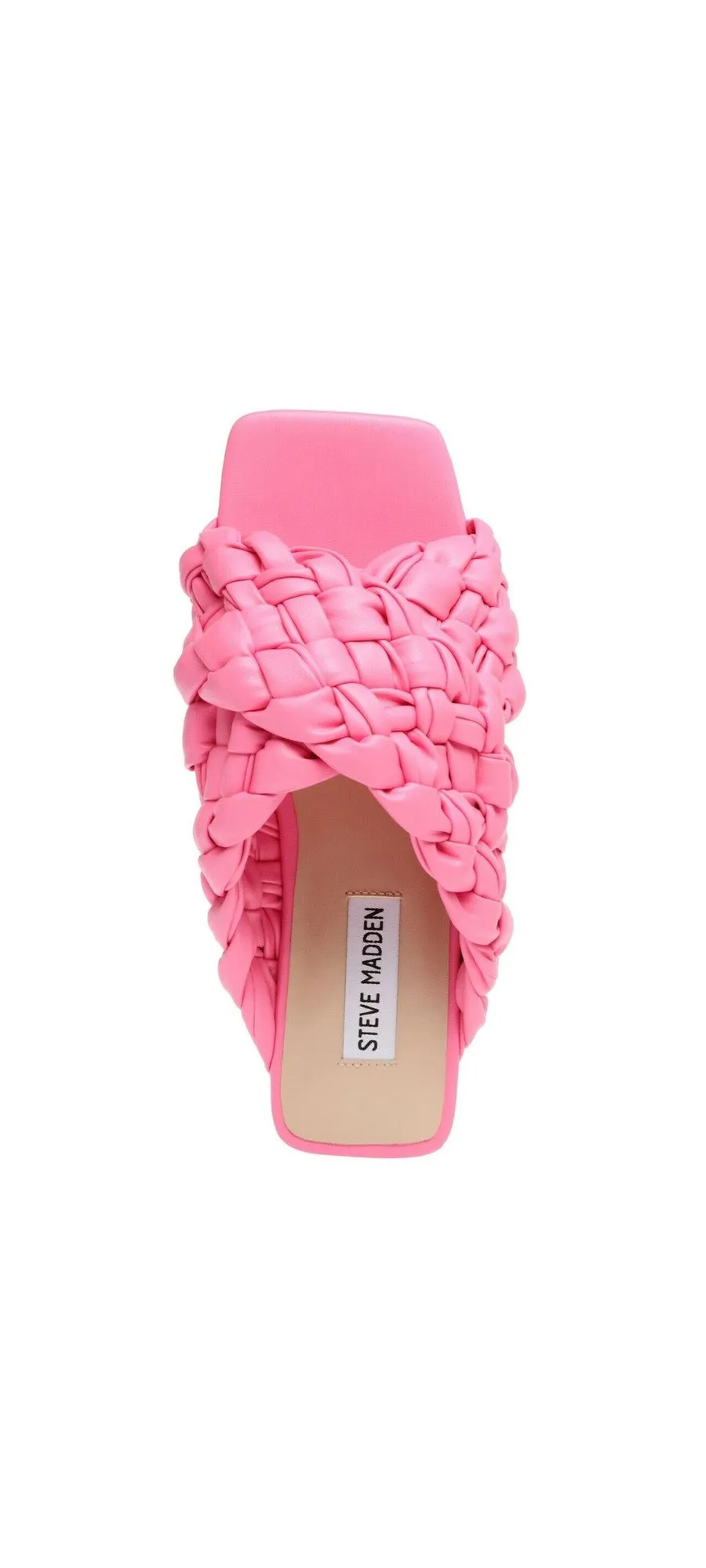 Steve Madden Marina Pink Slip On Mules Squared Open Toe Flat Slides Sandals