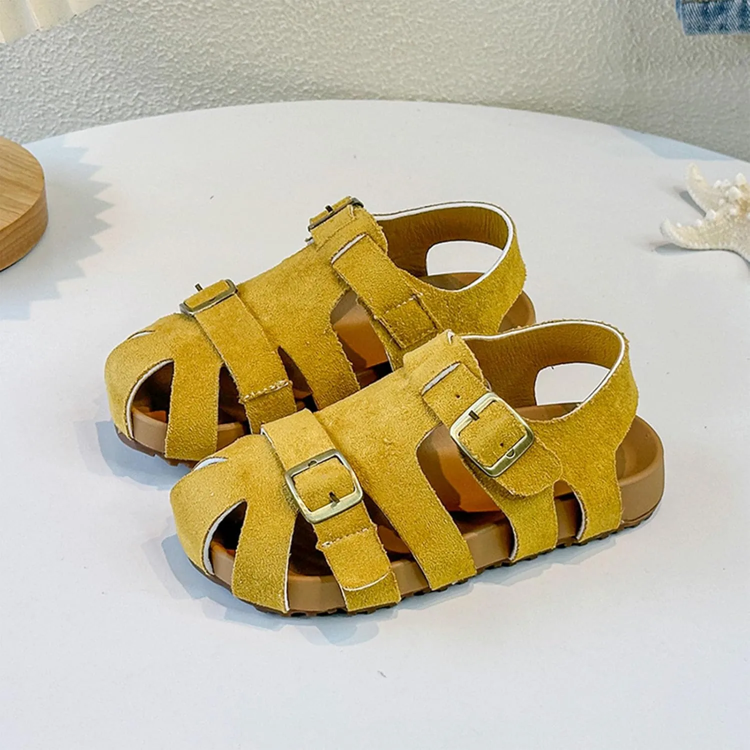 Summer Dress Shoes for Girls Children's Sandals For Girls Boys Closed Toe Shoes Babies Hollow And Breathable Lightweight Open Toe Beach Holiday Sandals