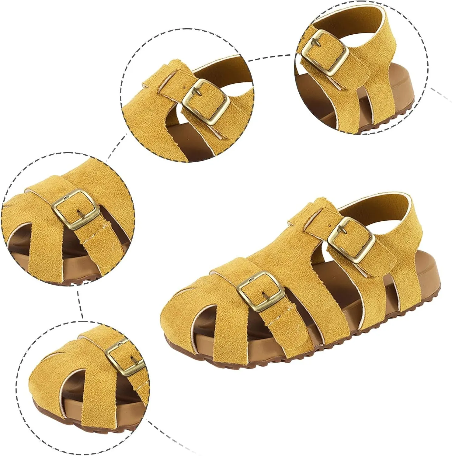 Summer Dress Shoes for Girls Children's Sandals For Girls Boys Closed Toe Shoes Babies Hollow And Breathable Lightweight Open Toe Beach Holiday Sandals