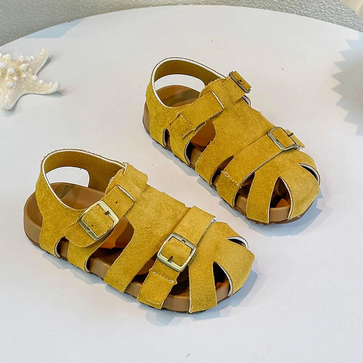 Summer Dress Shoes for Girls Children's Sandals For Girls Boys Closed Toe Shoes Babies Hollow And Breathable Lightweight Open Toe Beach Holiday Sandals