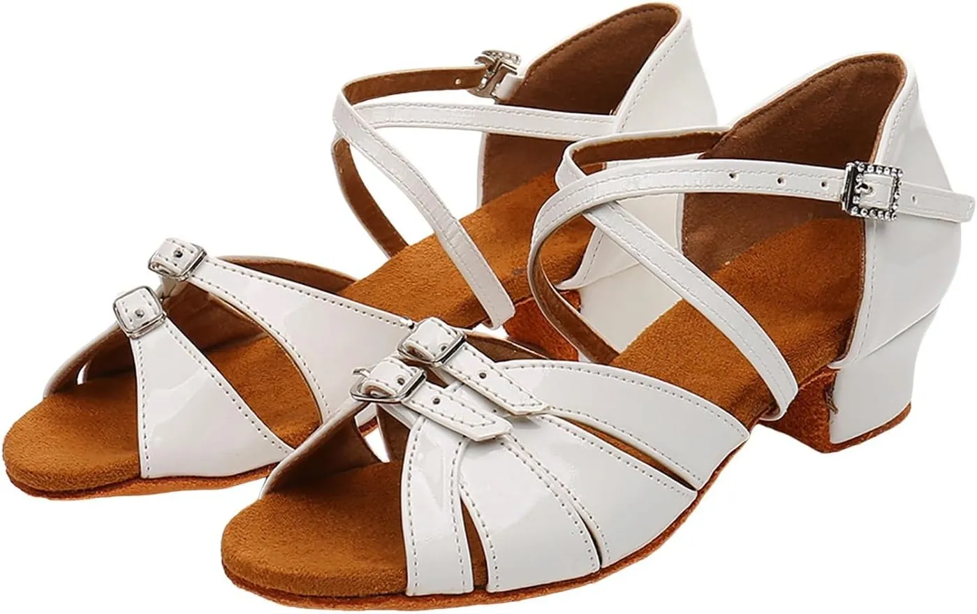 Summer Flat Dress Sandals Shoes Girls Sandals Comfortable Soft Sole Small Thick Heel Children Dance Shoes Fashionable Soft Sole Princess Dance Girls Double Slip On Slide