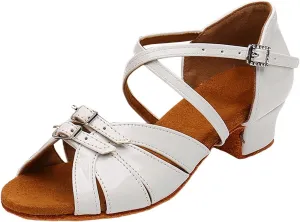 Summer Flat Dress Sandals Shoes Girls Sandals Comfortable Soft Sole Small Thick Heel Children Dance Shoes Fashionable Soft Sole Princess Dance Girls Double Slip On Slide
