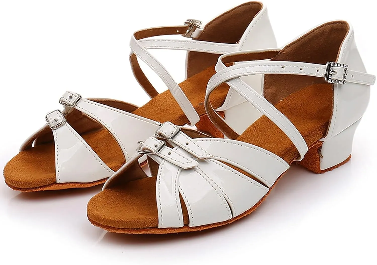Summer Flat Dress Sandals Shoes Girls Sandals Comfortable Soft Sole Small Thick Heel Children Dance Shoes Fashionable Soft Sole Princess Dance Girls Double Slip On Slide