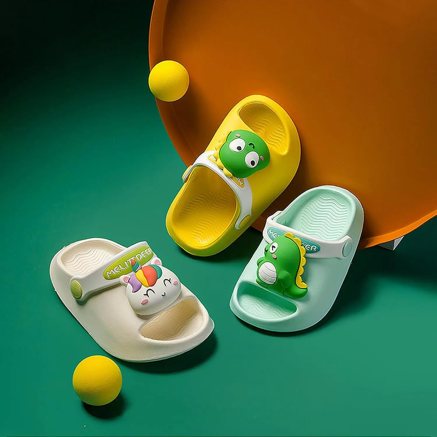 techcity Toddler Little Kids Slide Sandals Cute Summer Shower Beach Pool Slippers Thick Sole Slip On Sandals Water Shoes with Backstrap Boys Girls Clogs