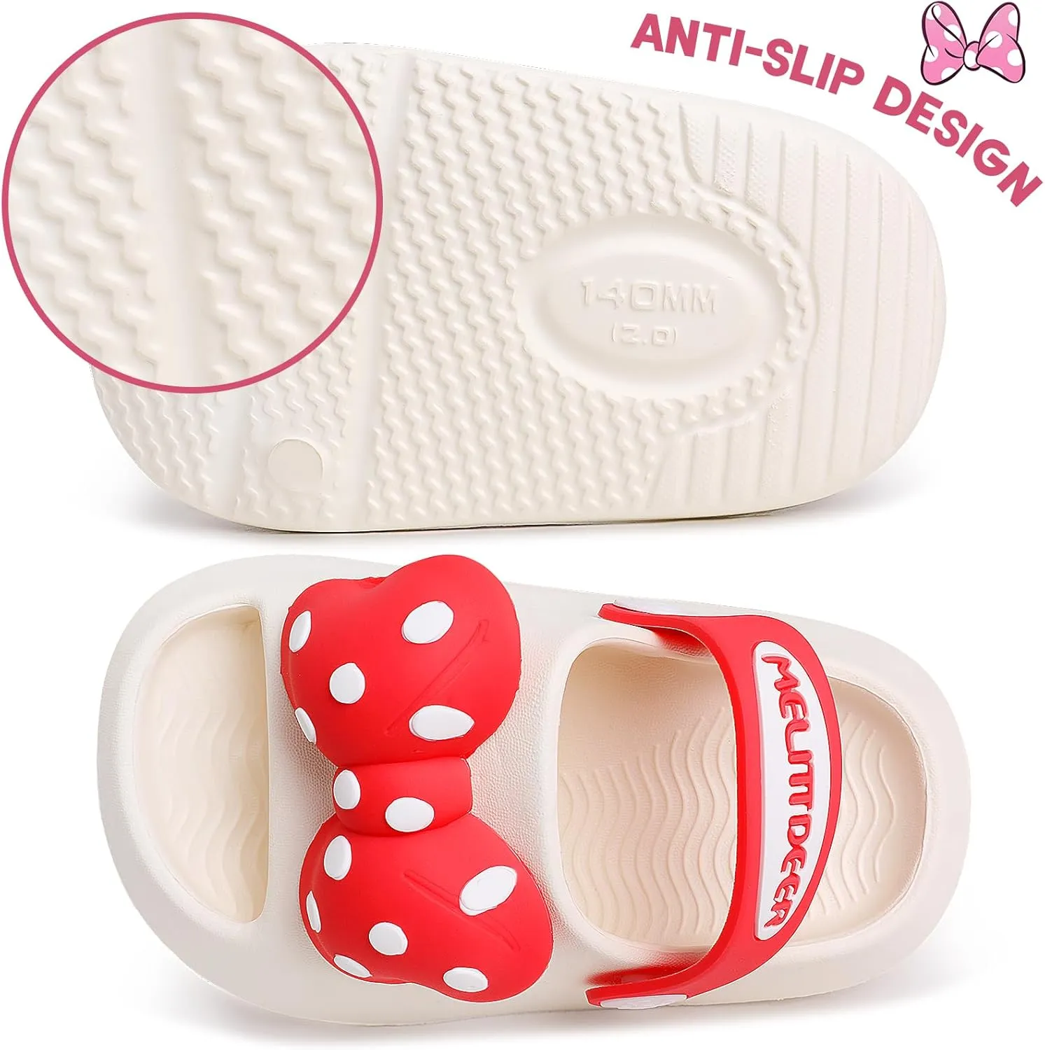 techcity Toddler Little Kids Slide Sandals Cute Summer Shower Beach Pool Slippers Thick Sole Slip On Sandals Water Shoes with Backstrap Boys Girls Clogs