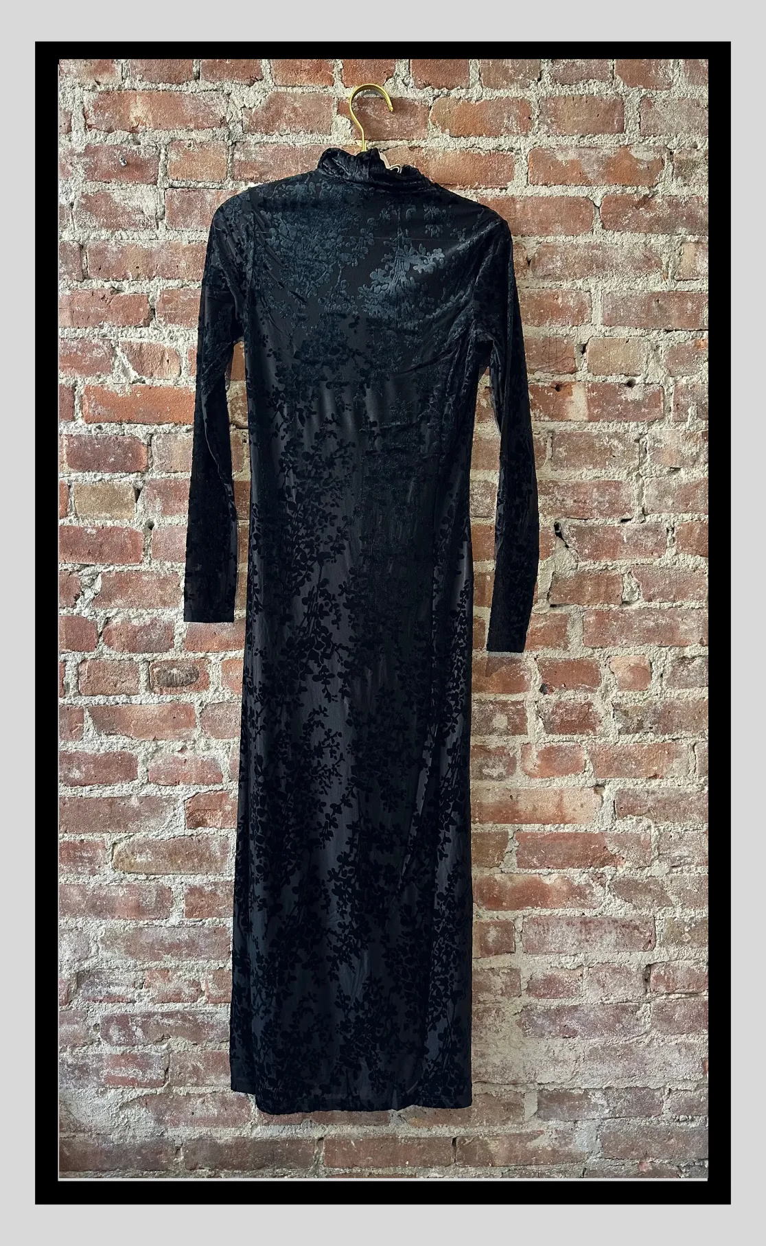 The Velvet Burnout Mock-Neck Midi Dress