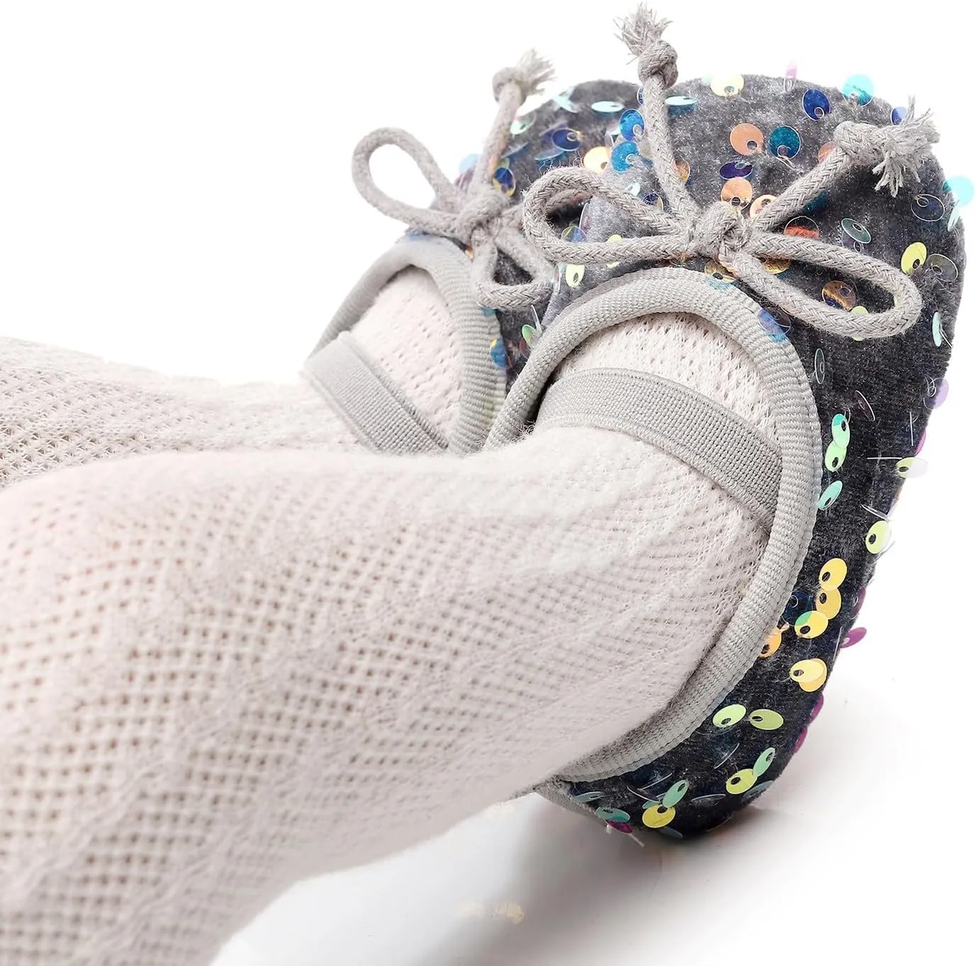 Toddler Girls Sequins Mary Jane Cloth Shoes Prewalker Newborn Lightweight Soft Sneaker Infant Baby Flat Dress Shoes