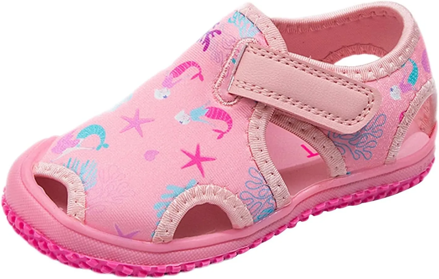 Toddler Water Shoes Quick-Dry Cute Beach Swim Pool Shoes Boys Girls Slip On Lightweight Breathable Flat Sandals