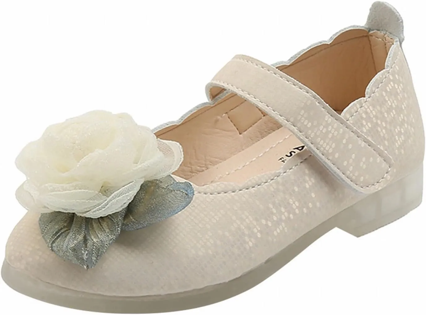 Toddler/Little Girls Flower Mary Jane Ballerina Flats Shoes Slip-on Open Toe Cute School Party Dress Sandals