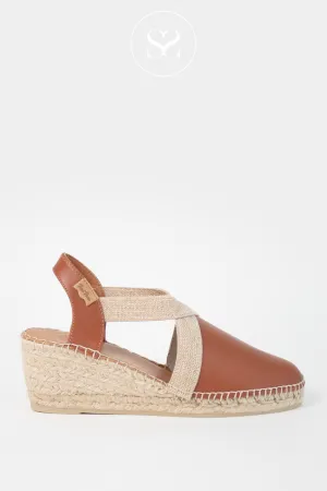 TONI PONS TOSSA TAN ESPADRILLE WEDGE SHOE