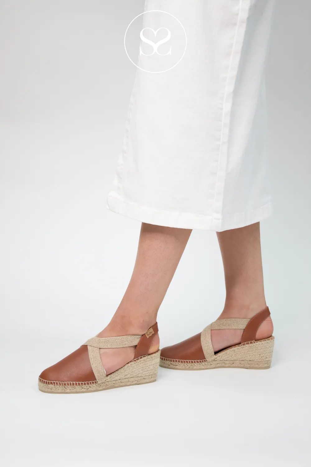 TONI PONS TOSSA TAN ESPADRILLE WEDGE SHOE