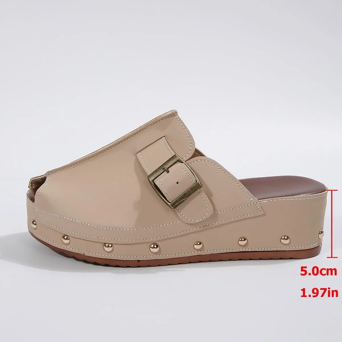 UOQAPRE Wedge Platform Sandals for Women Open Toe Slip On Sandals Womens Lightweight Sandals Shoes Summer Beach Sandals