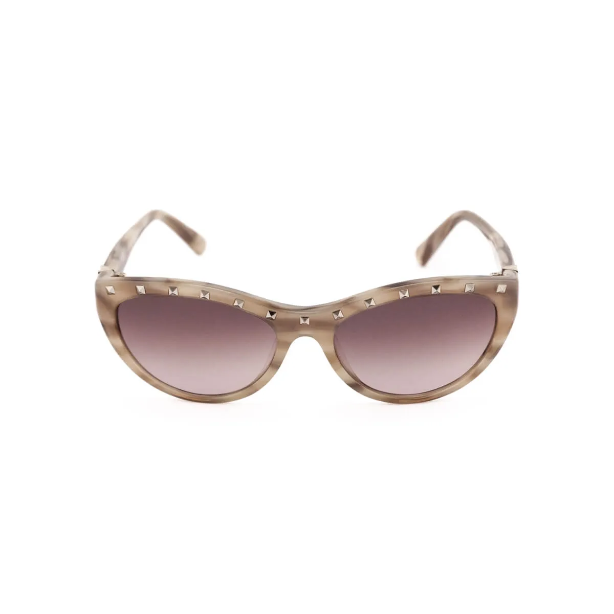 Valentino Beige Tortoise Rockstud Sunglasses