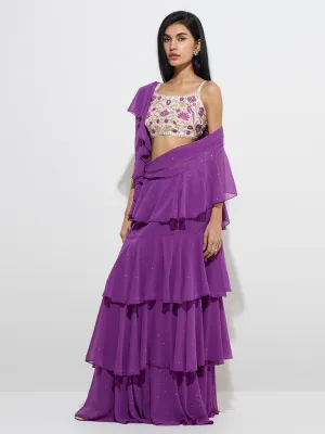 Vark Off-White Floral Embroidered Ethnic Blouse