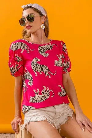 Vibrant Pink Tiger Tee