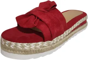 Wedge Sandals for Women Summer Cool Slip-on Bowknot Slides Espadrille Sandals Fashion Bohemian Platform Espadrilles Slip On Sandals Lightweight Breathable Walking Shoes Outdoor Shoes