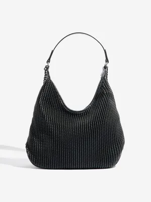 Westside Black Woven-Textured Shoulder Bag