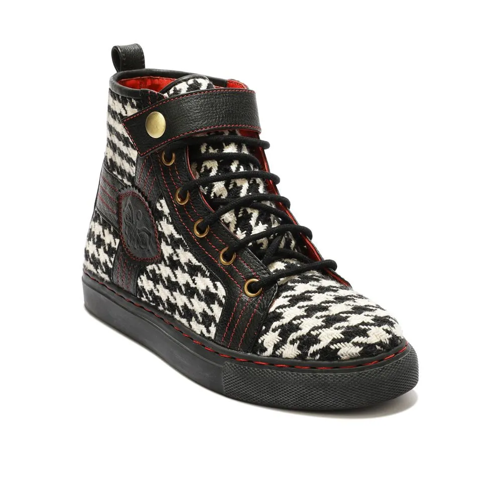 White Classic Houndstooth High_Tops Men (discontinued)