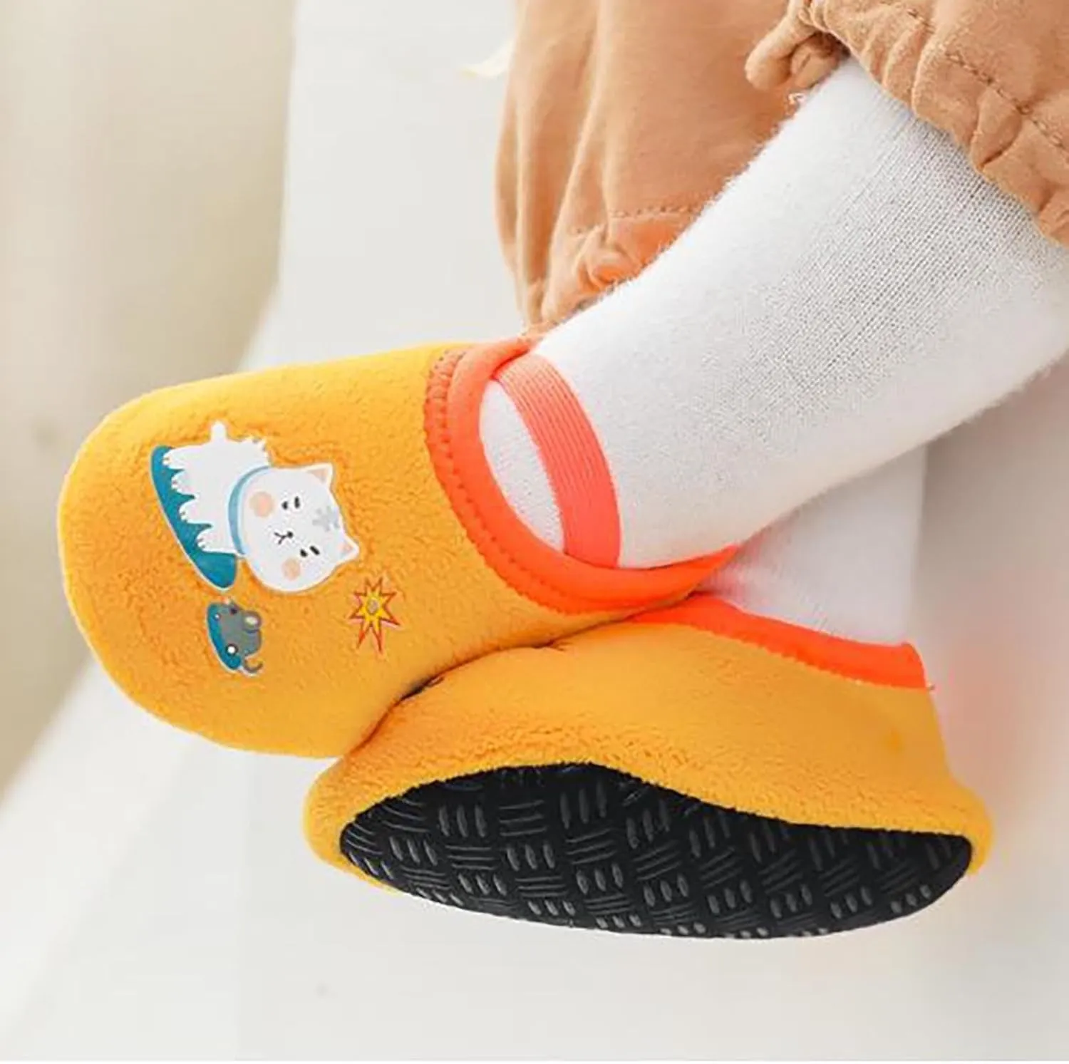 Winter Infant Toddler Shoes Boys Girls Baby Shoes Soft Sole Slip On Shoes Cute Animal Decoration Warm Kids High Tops