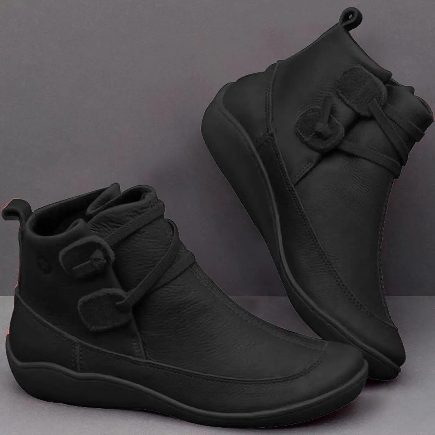 Women's Ankle Boots & Booties Wide Ankle Booties for Women Short Boots for Women Low Heel Hiking Boot Laces Men Cozy Warm Lightweight Slip on Pointed Toe Leather Casual
