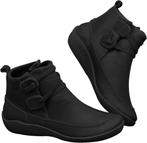 Women's Ankle Boots & Booties Wide Ankle Booties for Women Short Boots for Women Low Heel Hiking Boot Laces Men Cozy Warm Lightweight Slip on Pointed Toe Leather Casual