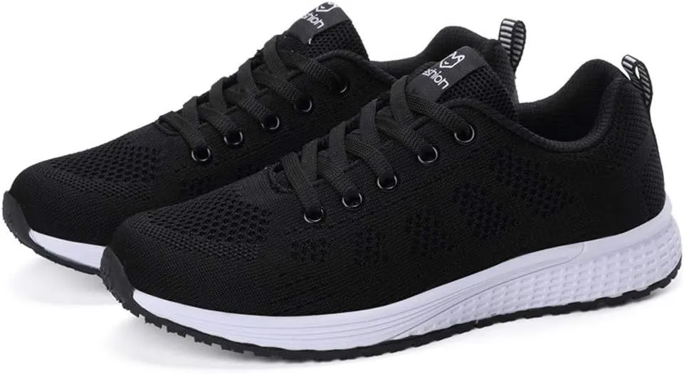 Womens Lace Up Running Shoes Non Slip Walking Shoes Mens Casual Shoes Mesh Ladies Casual Shoes Walking Sneakers Steel Toe Tennis Shoe Trainers Shoe