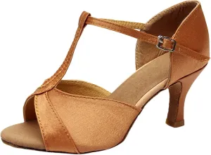 Women's Latin Dance Shoes Ballroom Performance Practice Dancing Shoes High Heels Platform Sandals for Women