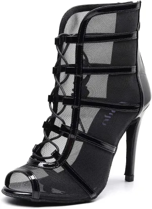 Women's Latin Dance Shoes Stain Professional Ballroom Salsa Practice Performance Dance Shoes 10cm Heel