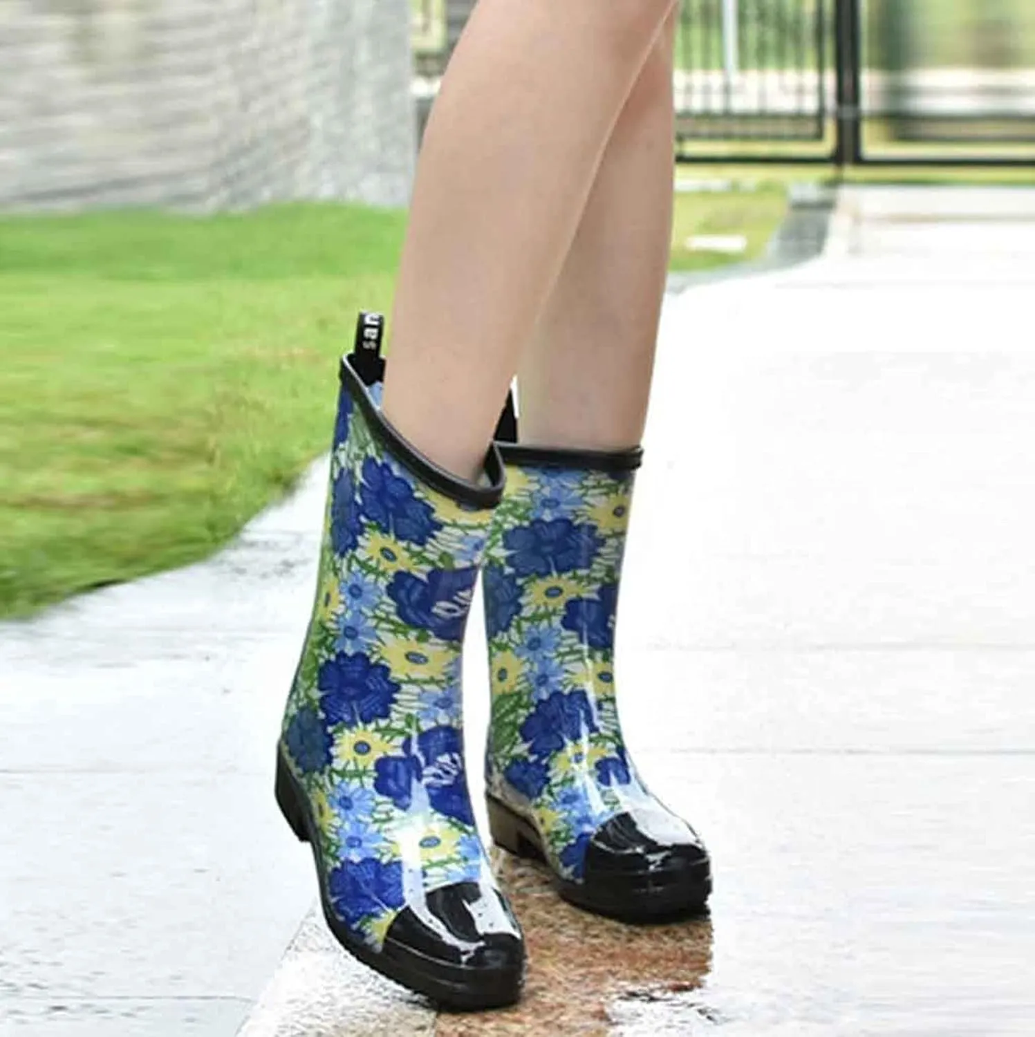 Womens Rain Boots Knee High Mens Grounded Footwear Booties And Ankle Boot Heels Slip On Barefoot Shoes Womens Rain Boots Waterproof Platform Rubber Chelsea Boots