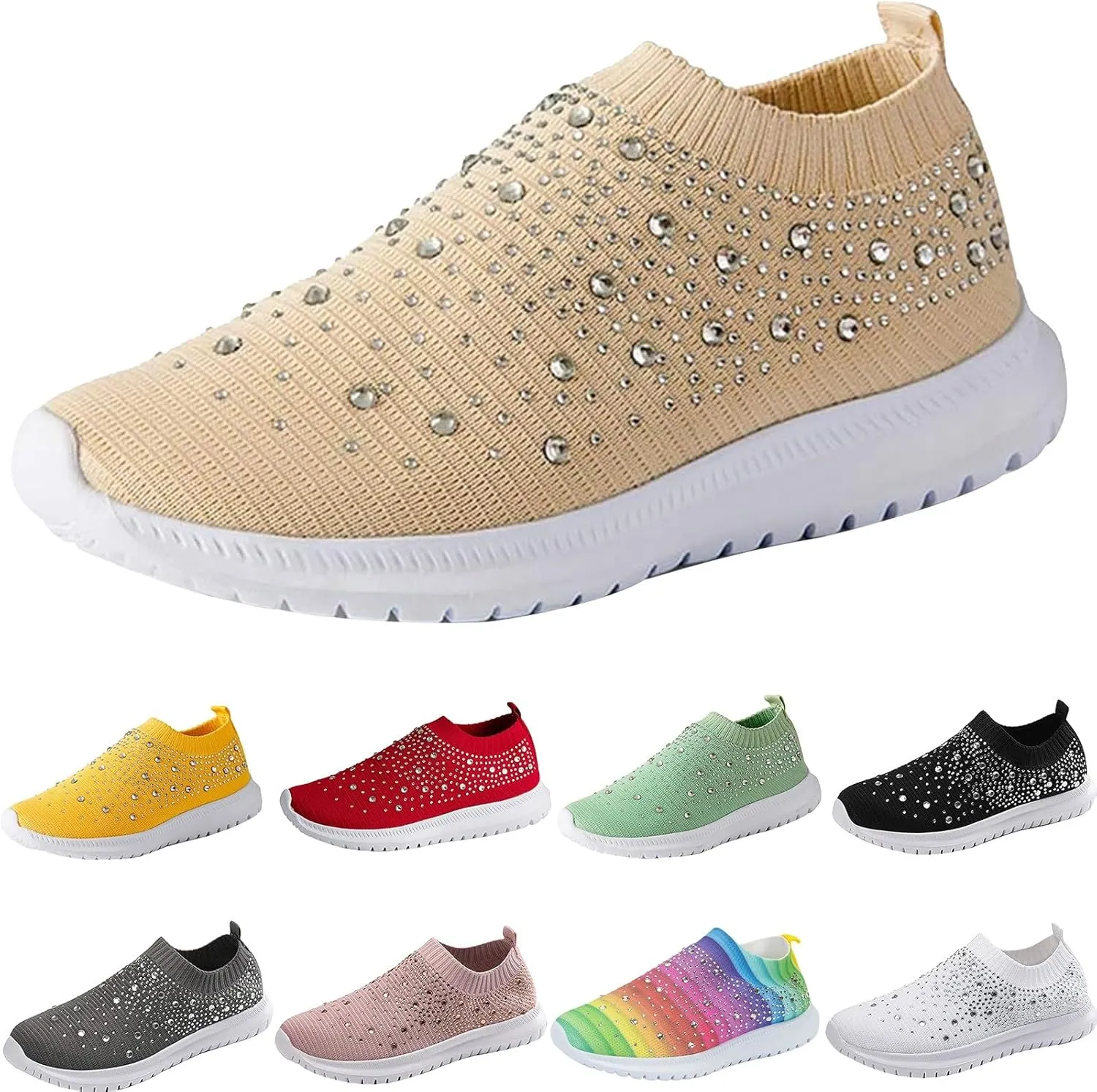 Women's Shoes Sneakers Comfortable Lightweiht Slip On Athletic Shoes Casual Fashion Non Slip Walking Workout Shoes